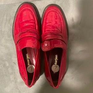 Patent Red Loafers